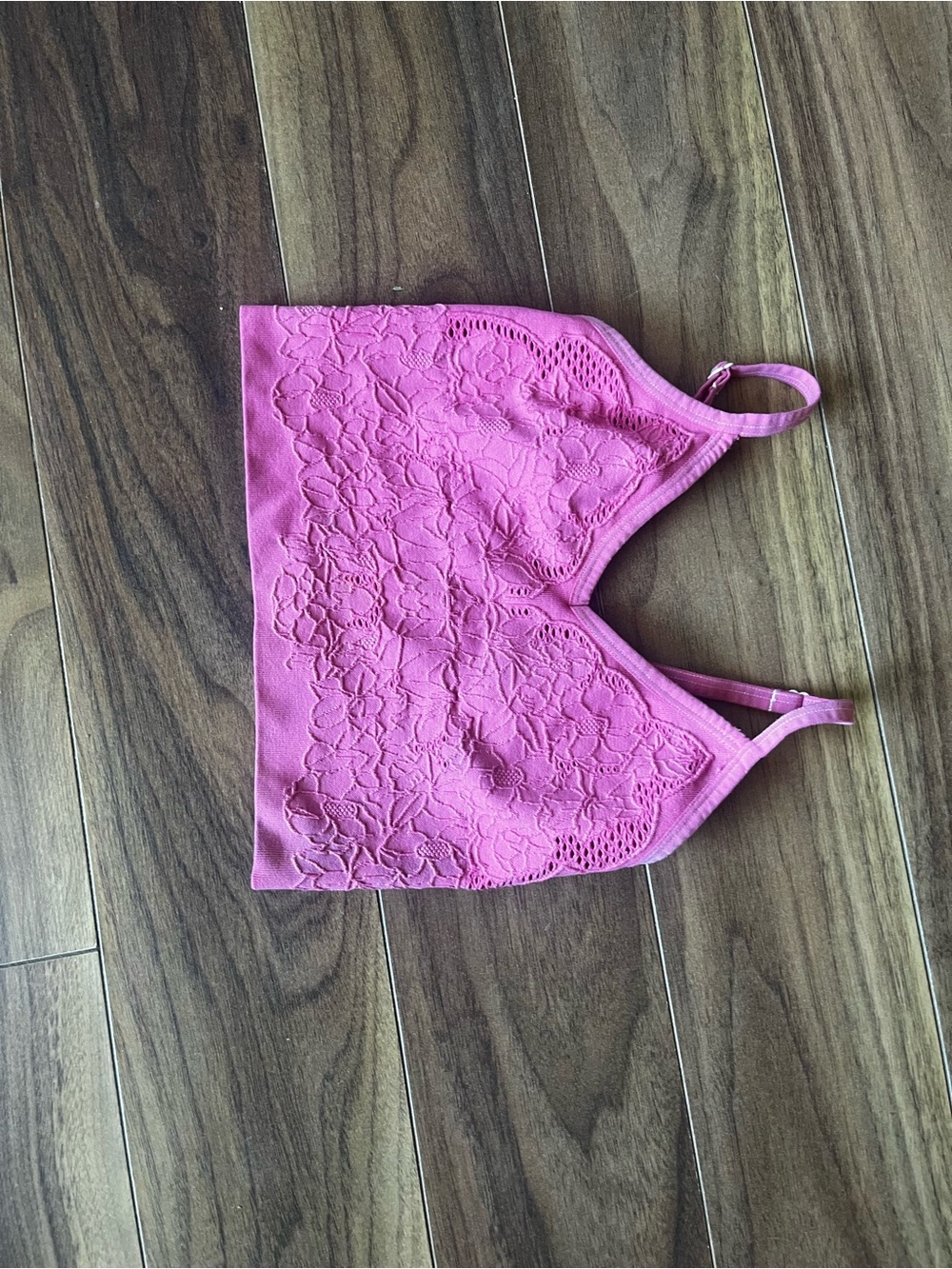 No Boundaries Pink Floral Lace Bralette